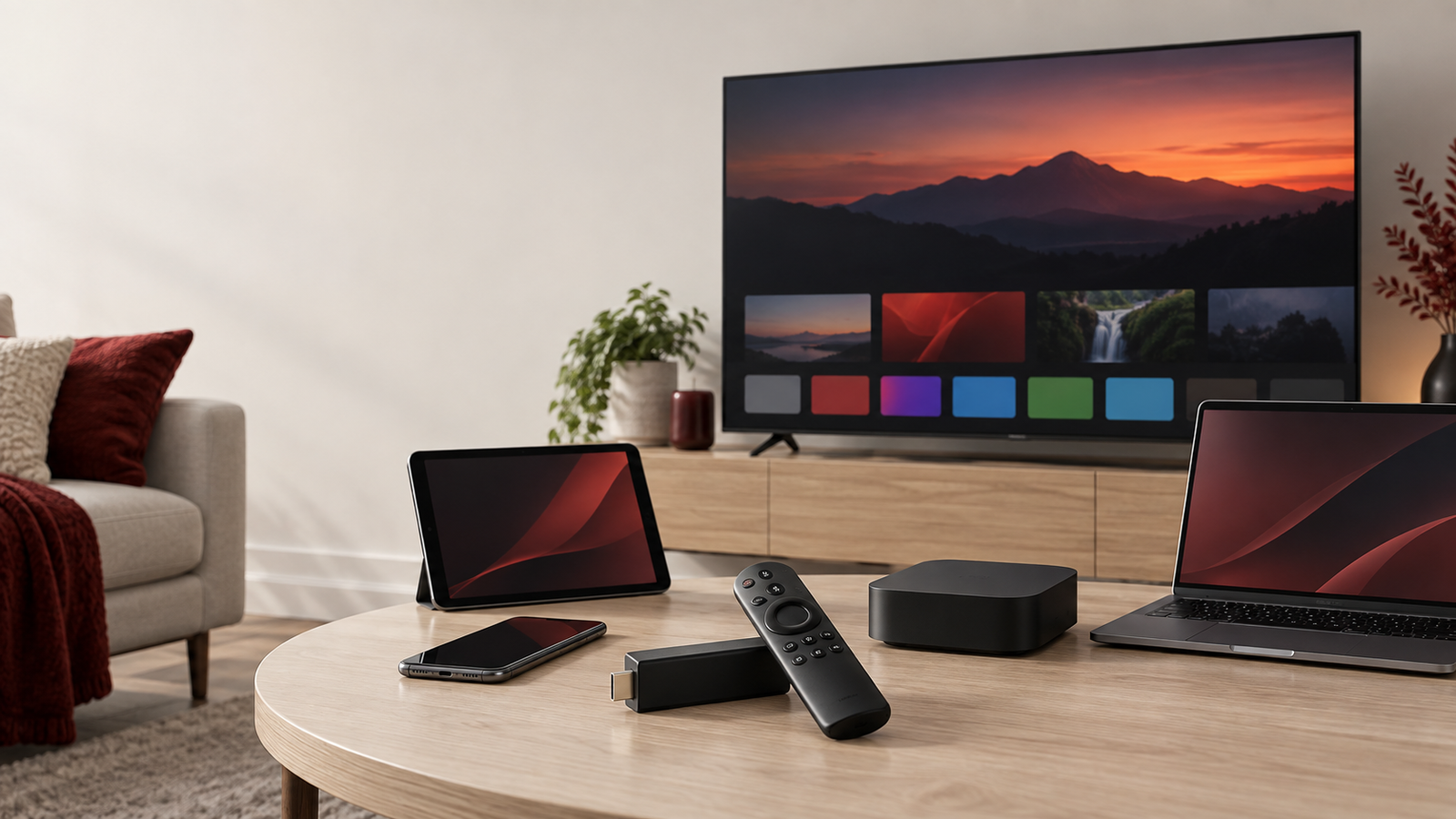 TV, streaming stick, Android box, phone, tablet and laptop ready for Network24 setup